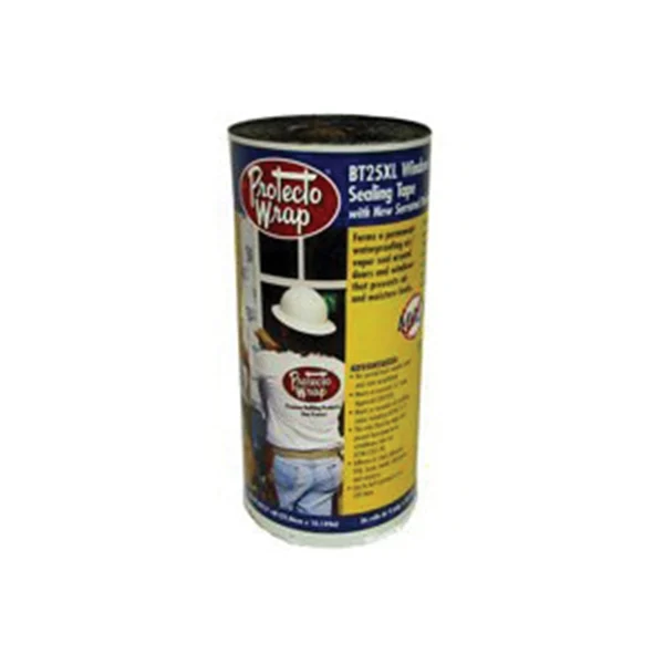 BT25XL 8425B12754SSW Window and Door Flashing Tape, 75 ft L, 12 in W, HDPE, Gray/White, Self-Adhesive