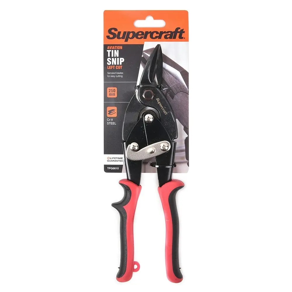 Supercraft Serated Blade Tin Snips Aviation Left Cut Sheet Metal Cutter Scissors - Hardware