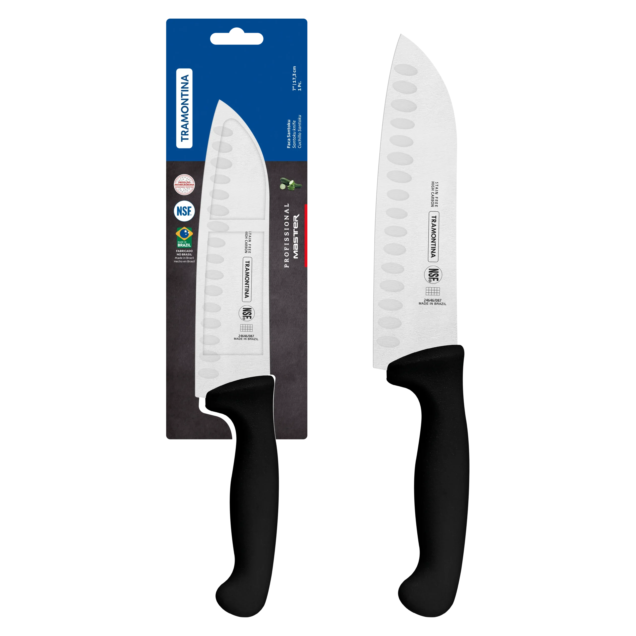 Professional Master Black Santoku Knife, 7" - Home & Garden