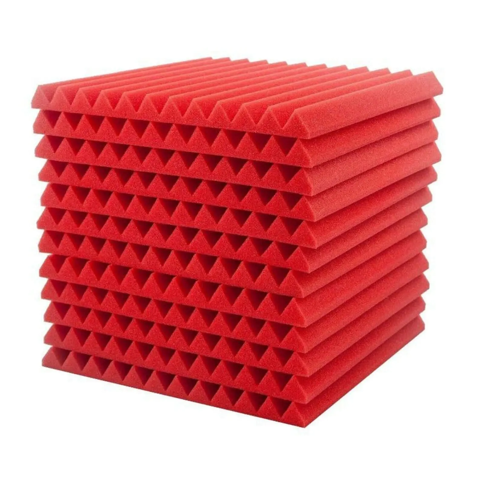24 Acoustic Soundproof Foam Sound Absorbing Panels 30x30x2.5cm | Red - Hardware