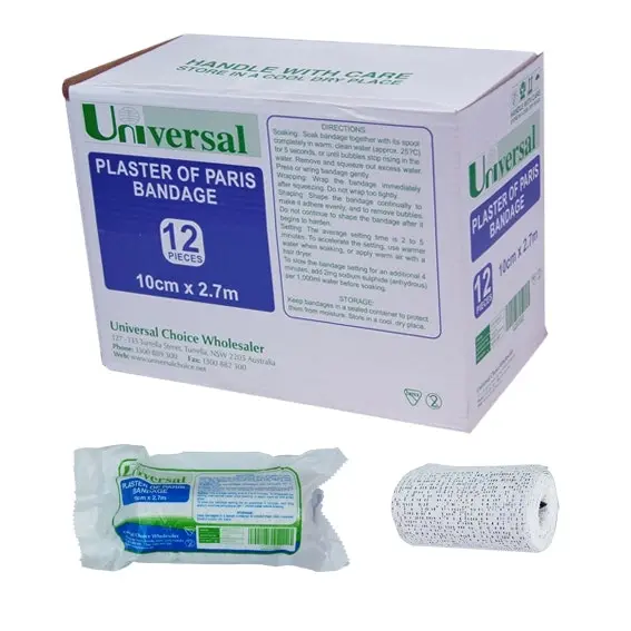 Universal Plaster of Paris Cast Bandages 10cm x 2.7m 12 Box - Health