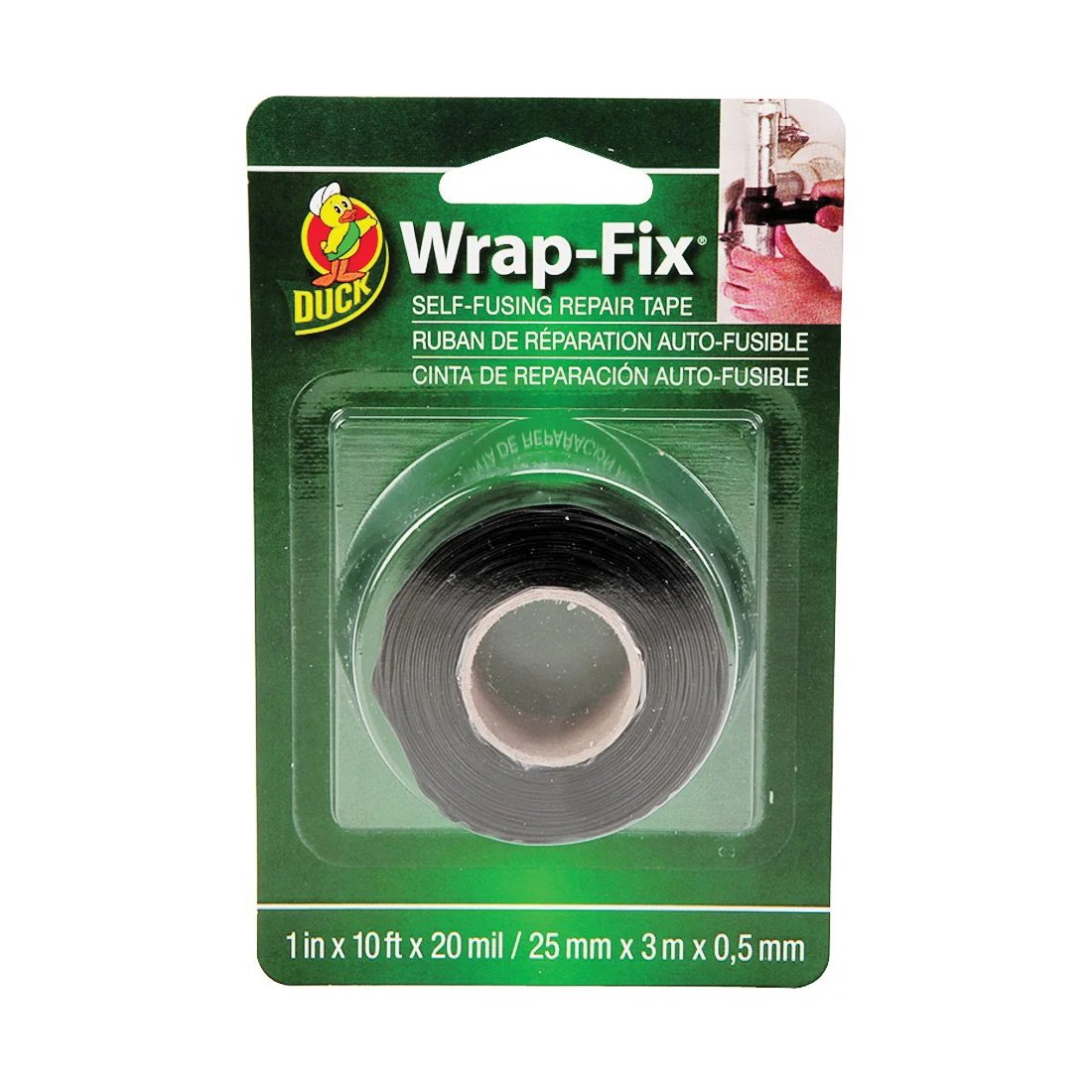 442055 Electrical Tape, 10 ft L, 1 in W, Black - Duck