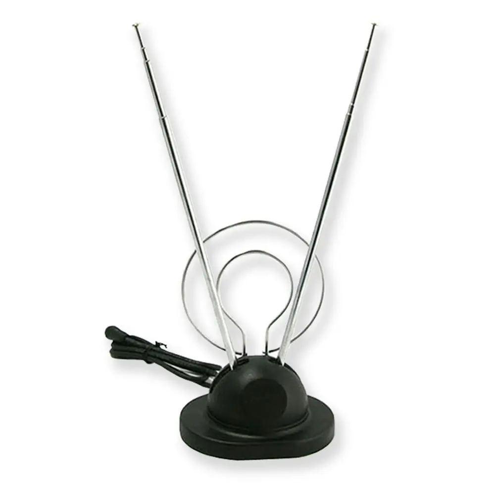 Sansai Indoor TV/Radio Antenna VHF/FM Reception Adjustable Telescopic Rods Black - Electronics