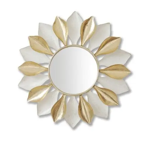 Round Metal and Glass Wall Mirror - Home & Garden