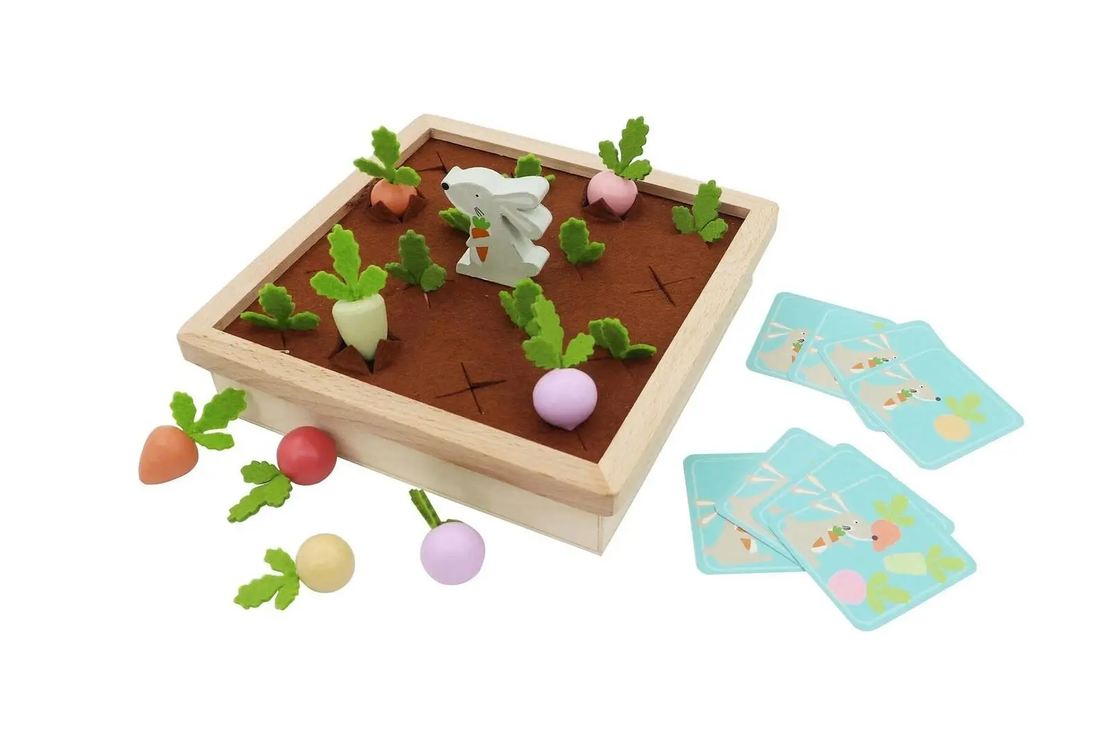 Kaper Kidz Kids/Children Wooden Radish Farm Educational Memory Game 20.5cm 3+ - Toys & Games