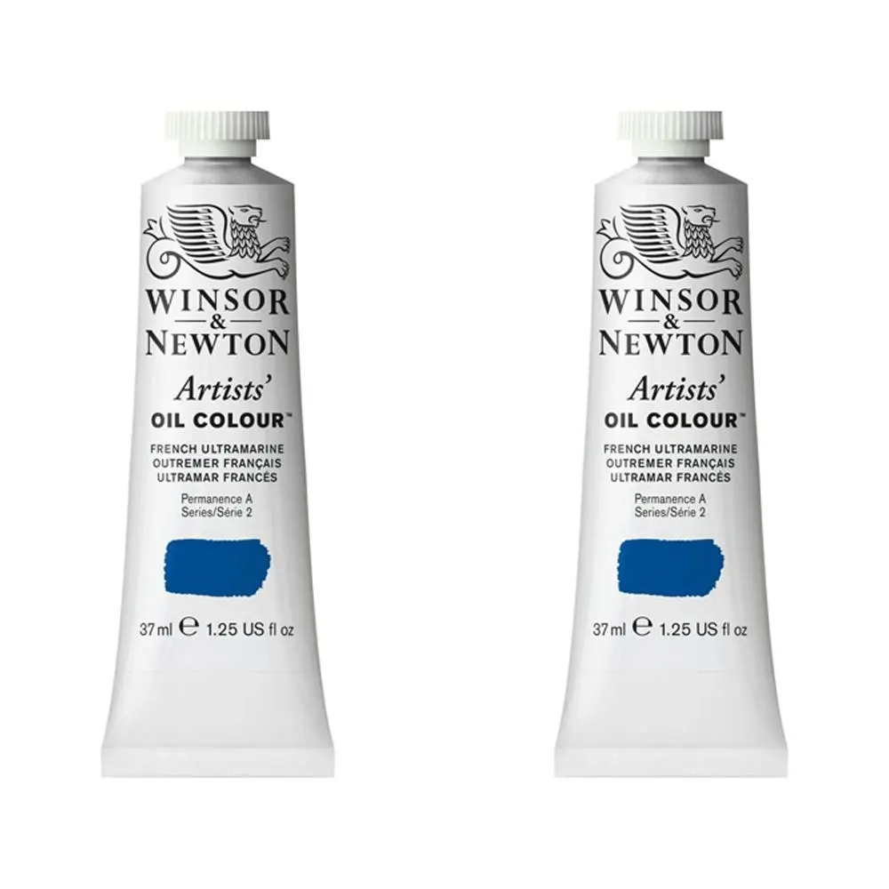 2x Winsor & Newton Artists Oil Colour 37ml Paint French Ultramarine Series 2 - Hobbies