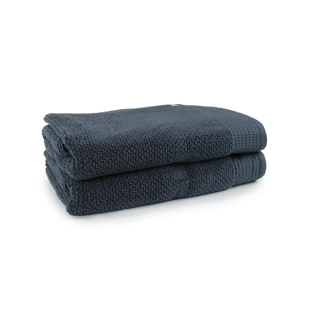 2pc Onkaparinga 90x167cm Cotton Avalon Premium Bath Sheets Set 550GSM Midnight - Home & Garden