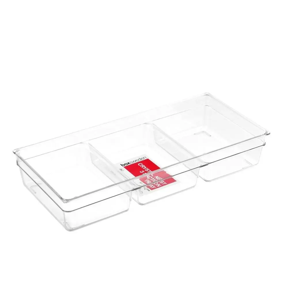 Boxsweden 33 x 15cm Plastic 3 Section Crystal Nest Tray Storage Home/Kitchen - Home & Garden