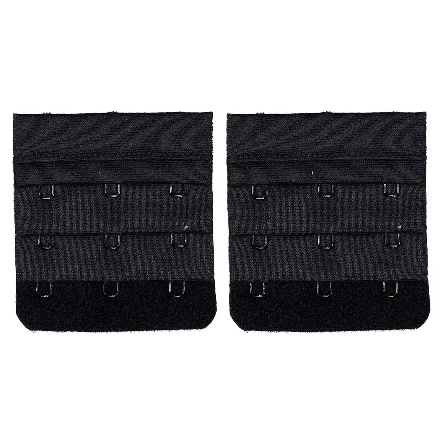2x Triumph 3 Hook Bra Extender Extension Band Fastener Clip On Strap Black - Fashion