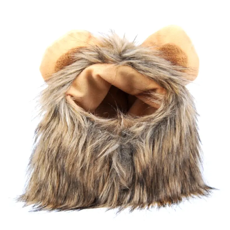 Small Breed Dog Puppy Cat HALLOWEEN Party Costume Lion Mane Wig In One size - Pets