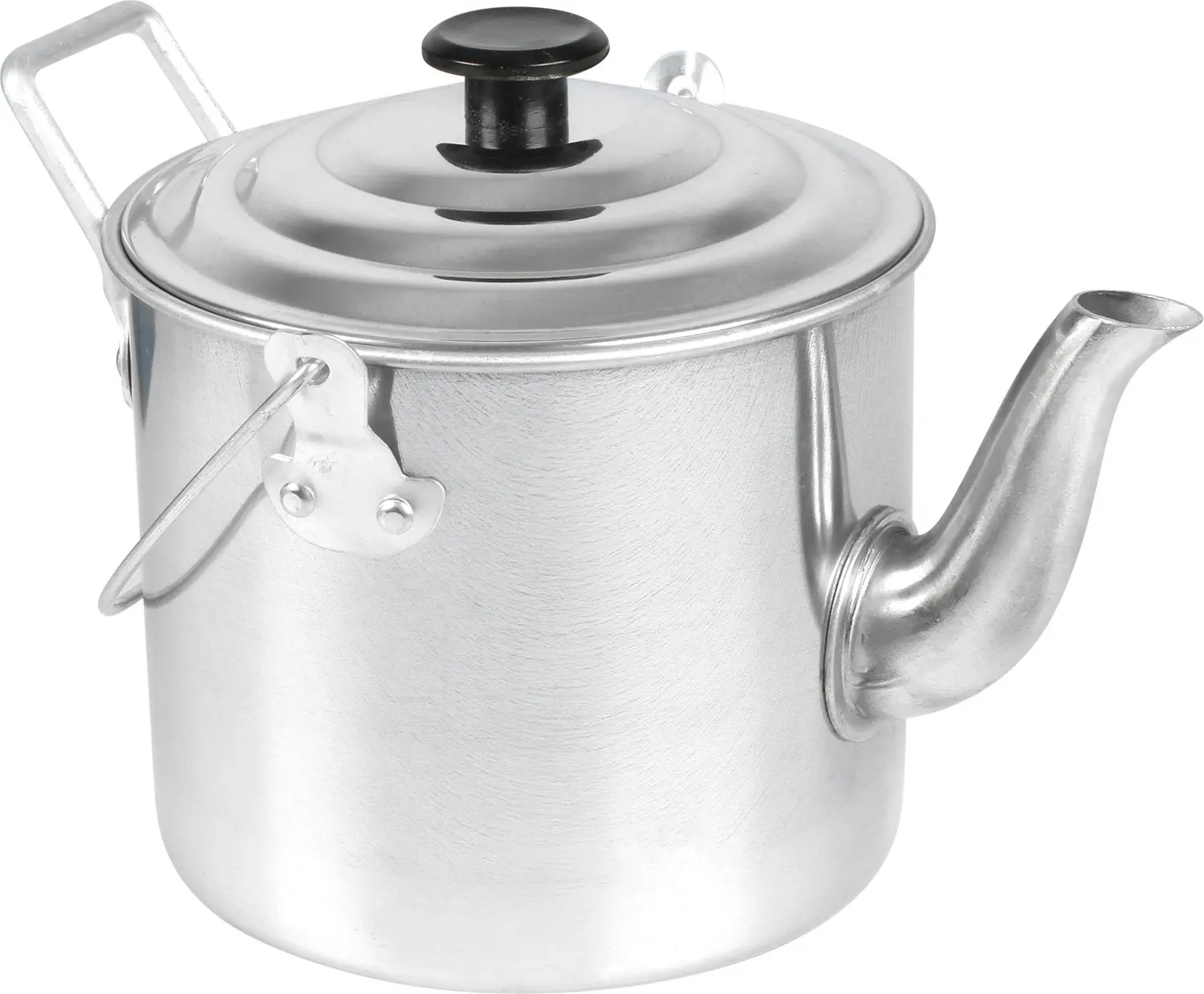 Wildtrak 1800ml Aluminium Billy Teapot Camping Water Boiler Container Silver - Sports & Outdoor