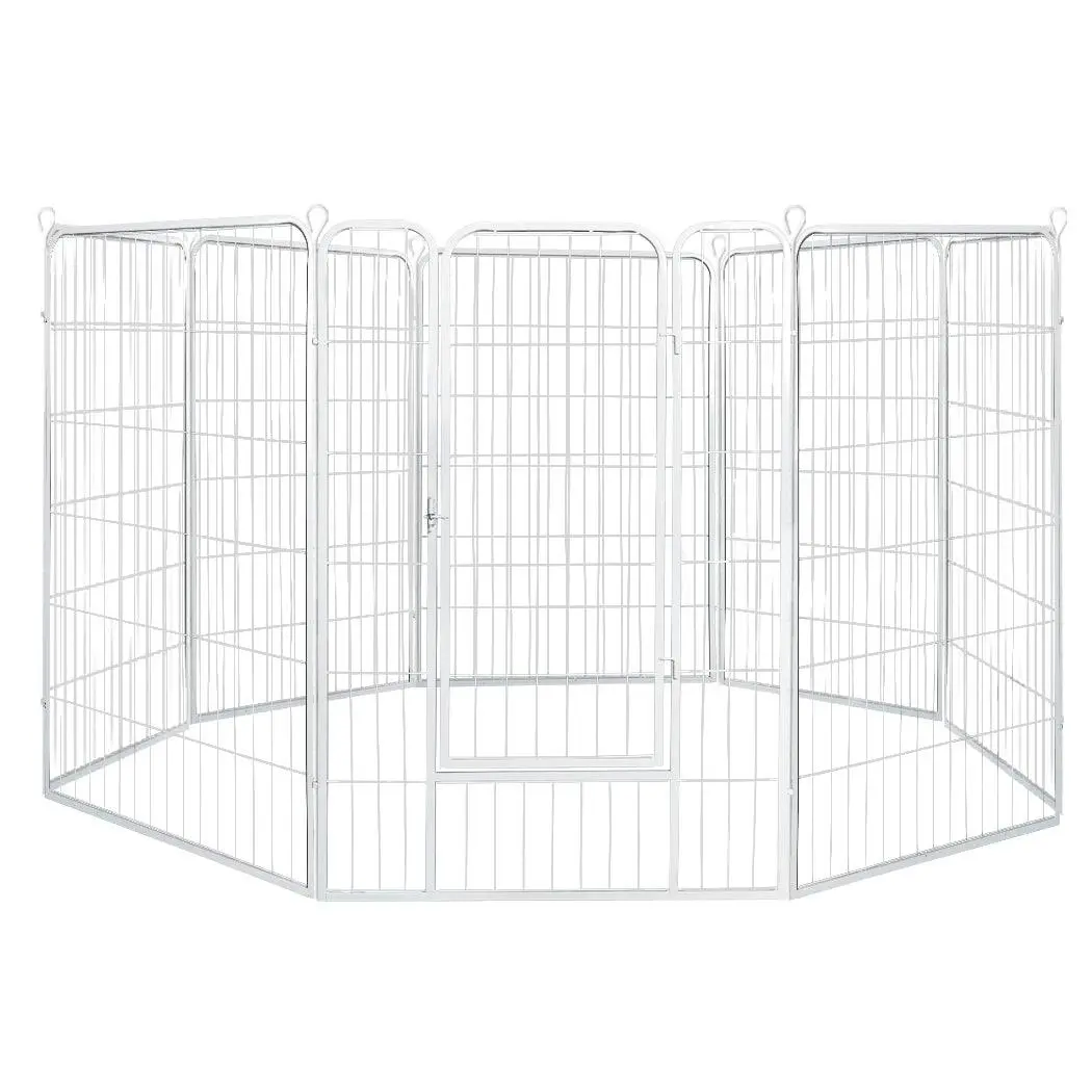 Pawz 8 Panel 40'' Pet Dog Playpen Puppy Exercise Cage Enclosure Fence Metal - Pets