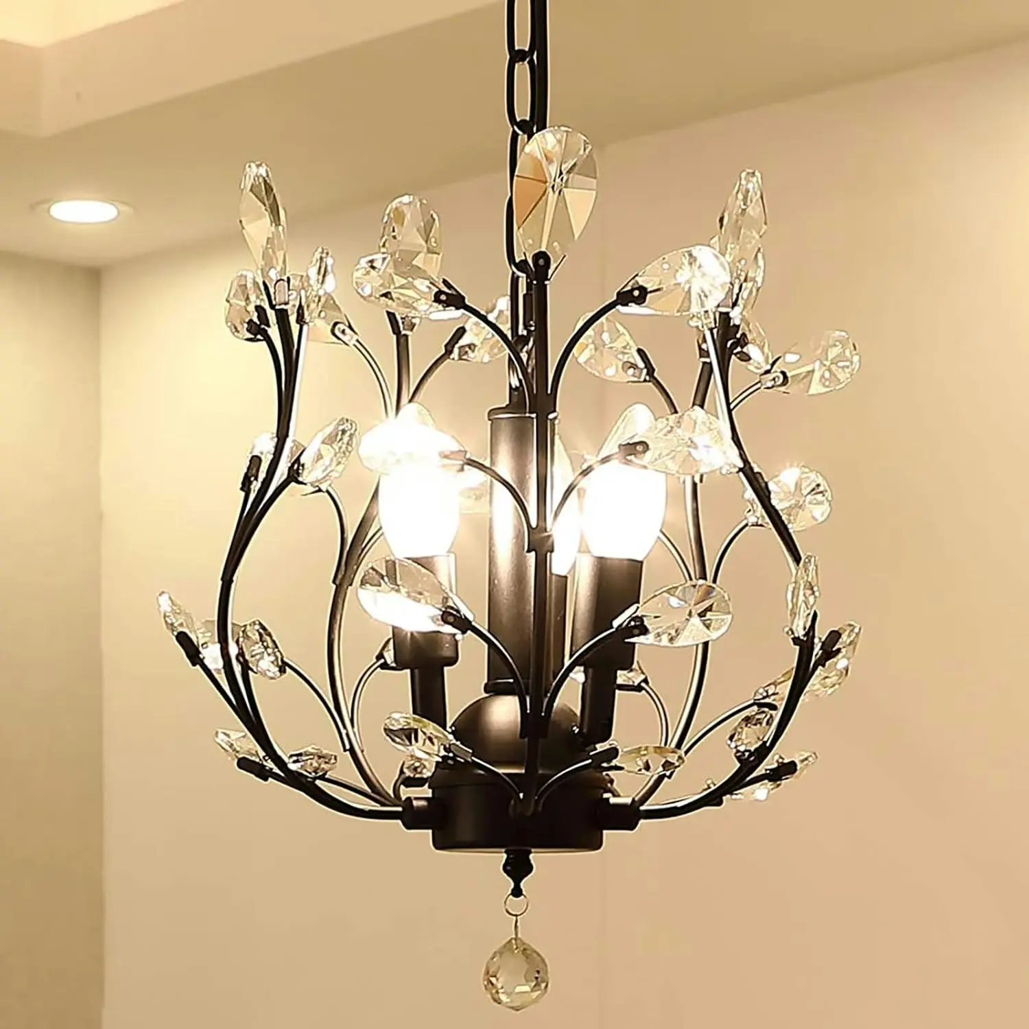 Crystal Chandeliers Lighting, 3 Light, Vintage - Home & Garden