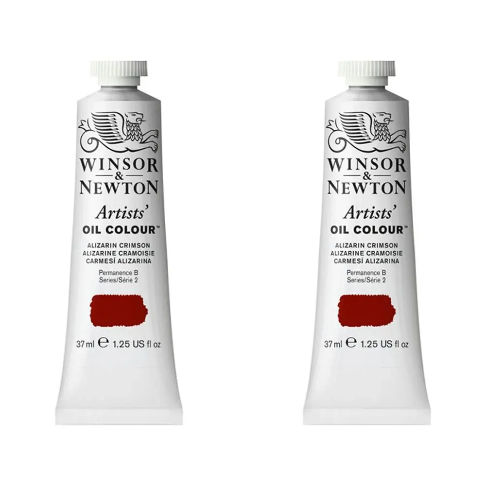 2x Winsor & Newton Artists Oil Colour 37ml Paint Tube Alizarin Crimson Series 2 - Hobbies