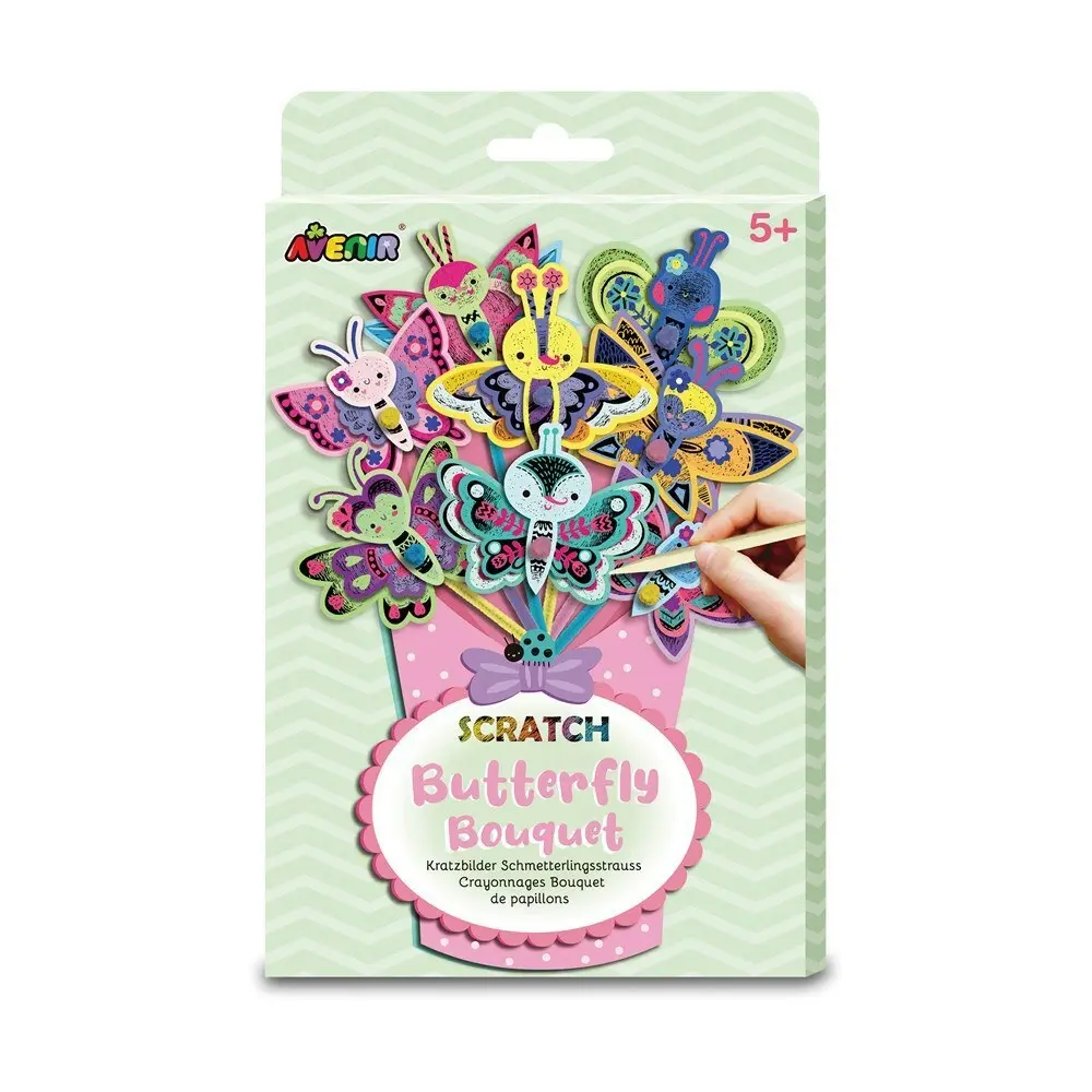 Avenir Scratch Butterfly Bouquet Creative Art/Craft Kids/Toddler Activity 5y+ - Hobbies
