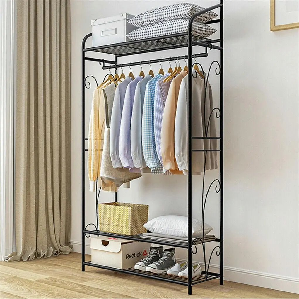 Simple Metal Wardrobe with Shoe Storage - Home & Garden