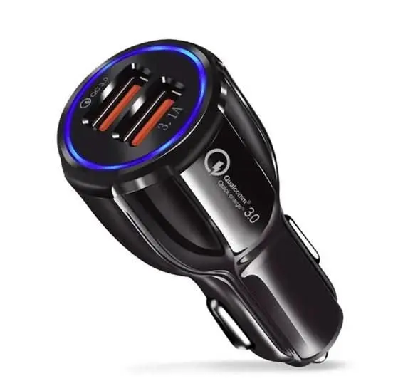 Dual USB Quick Fast Charger for Cars QC3.0 Adapter Cigarette Lighter Socket - Electronics