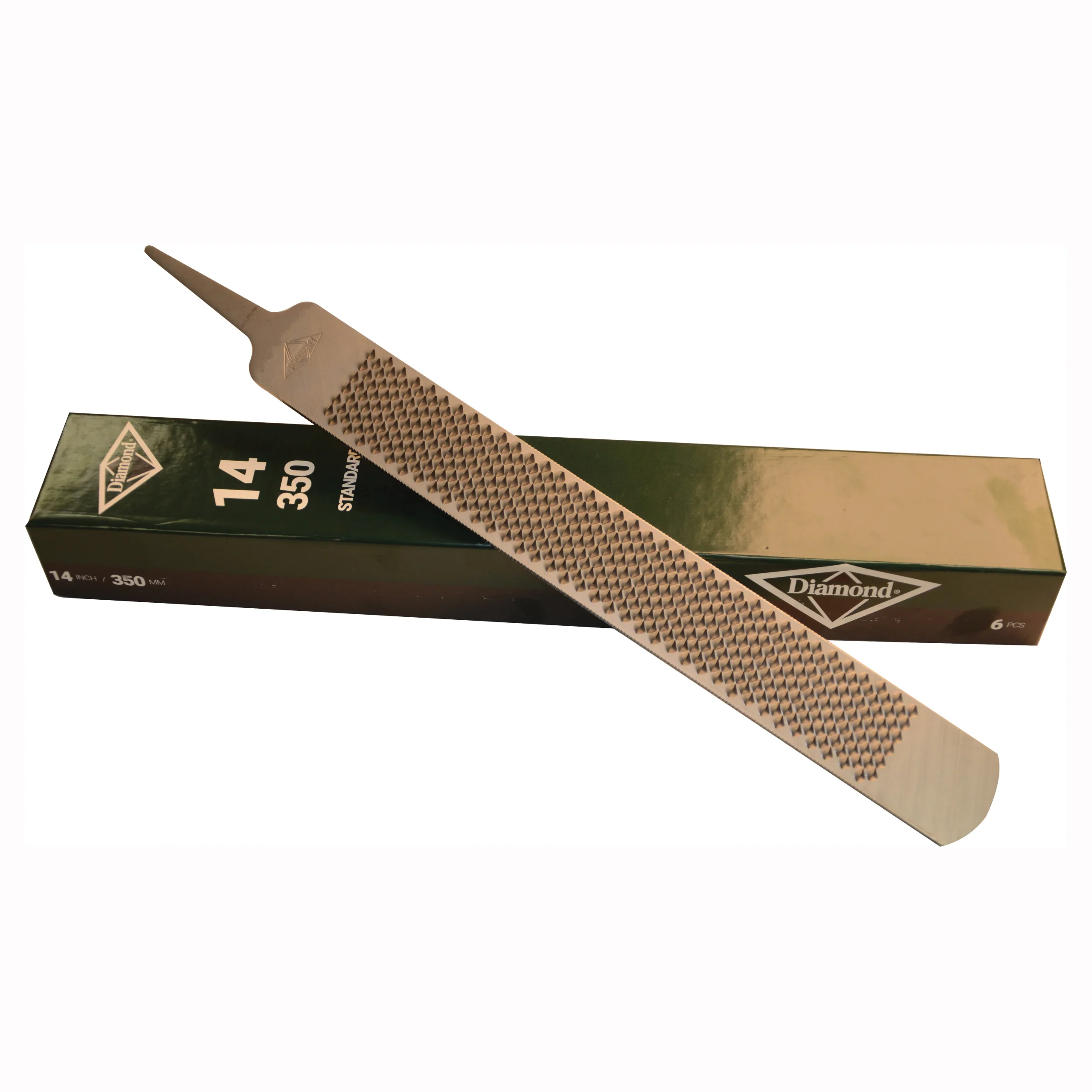 Farrier HR14N Horse Rasp/File, Rectangular Profile, American Tooth Pattern, Single Cut, 14 in L Blade - Diamond