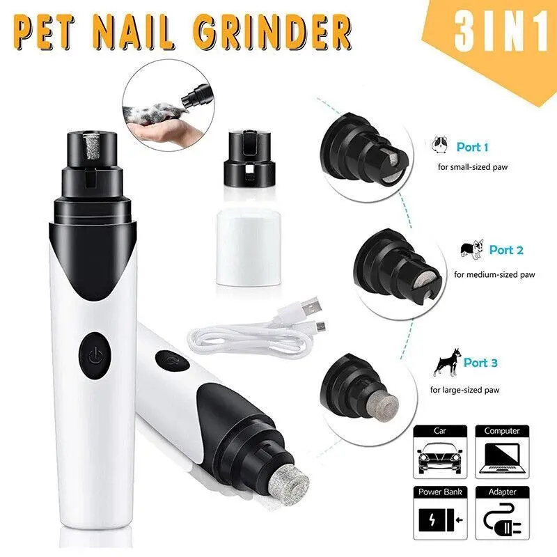 Pet Clippers Dog Cat Nail Claw Grooming Grinder Trimmer Electric Nail File 2022 - Pets