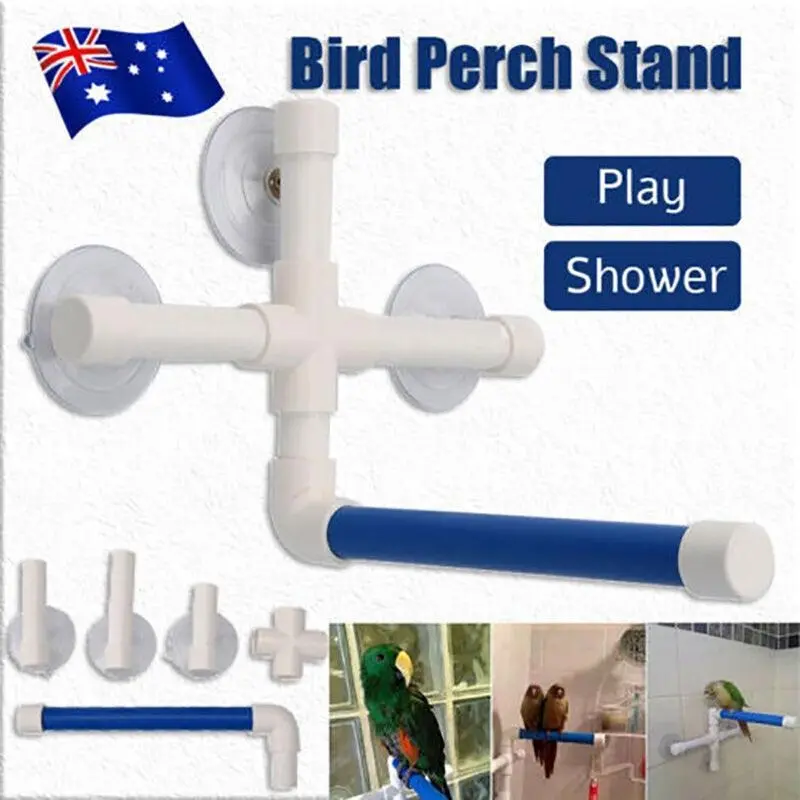 Bird Perch Stand Parrot Play Paw Grinding Stands Rack Shower Bath Platform Toys - Pets