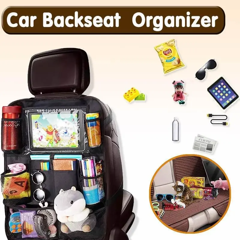 2Pcs Car Back Seat Organiser Travel Storage Bag Organizer Ipad Holder Pocket Au - Automotive