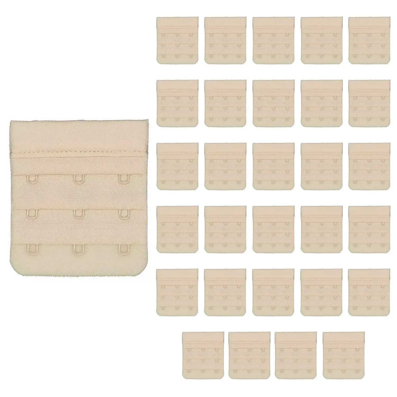30 Pack Triumph 3 Hook Bra Band Extender Extension Clip On Band Strap Beige Bulk - Fashion