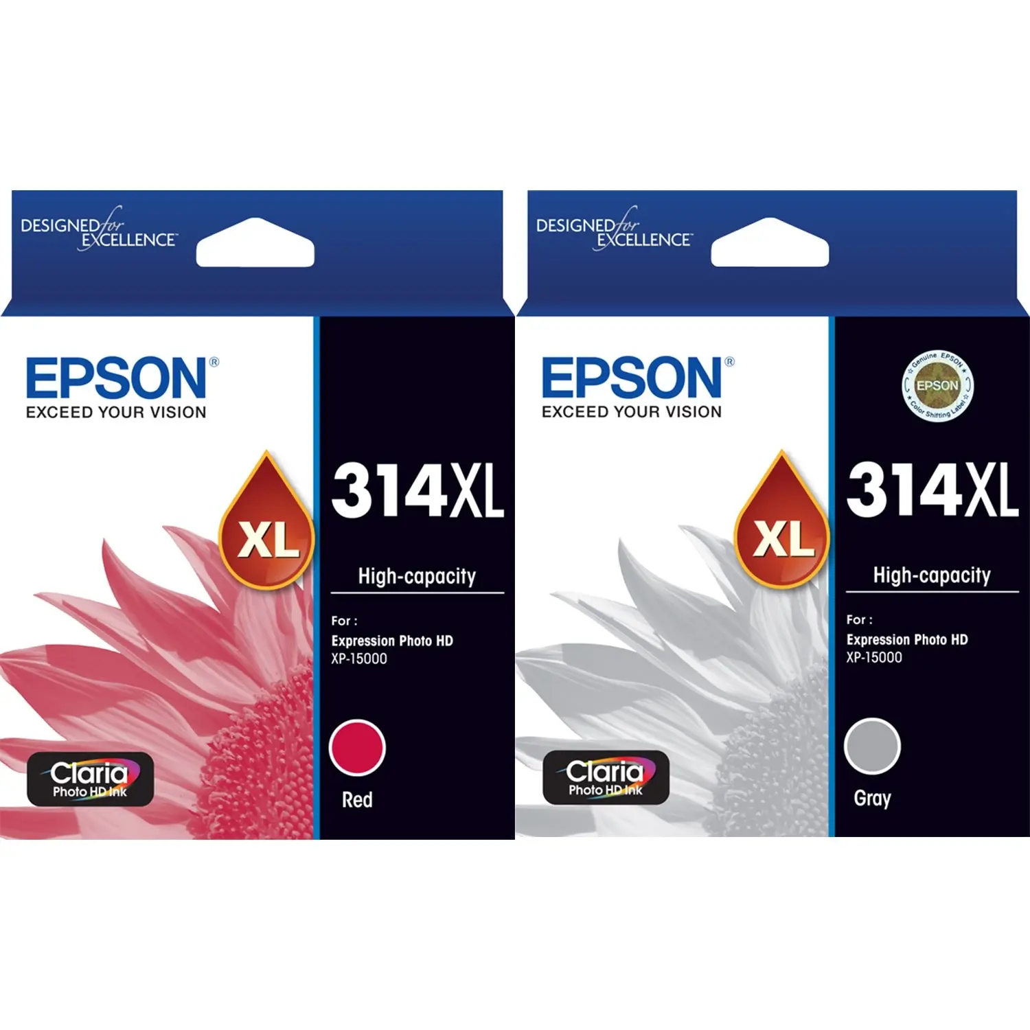 Epson 314XL Red Grey Claria High Capacity Ink Cartridge Toner Genuine Original - Electronics