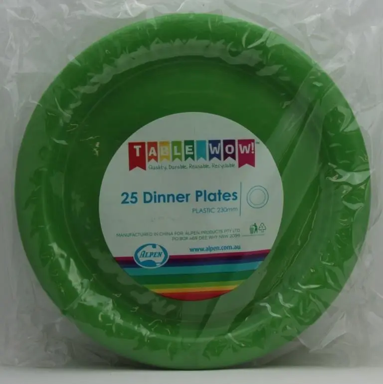 Lime Plastic Dinner Plates 230mm 20pk - Commercial