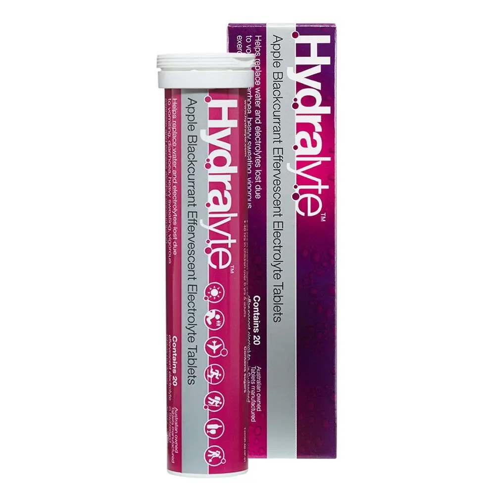 Hydralyte Electrolyte Effervescent Apple Blackcurrant 20 Tablets - Health