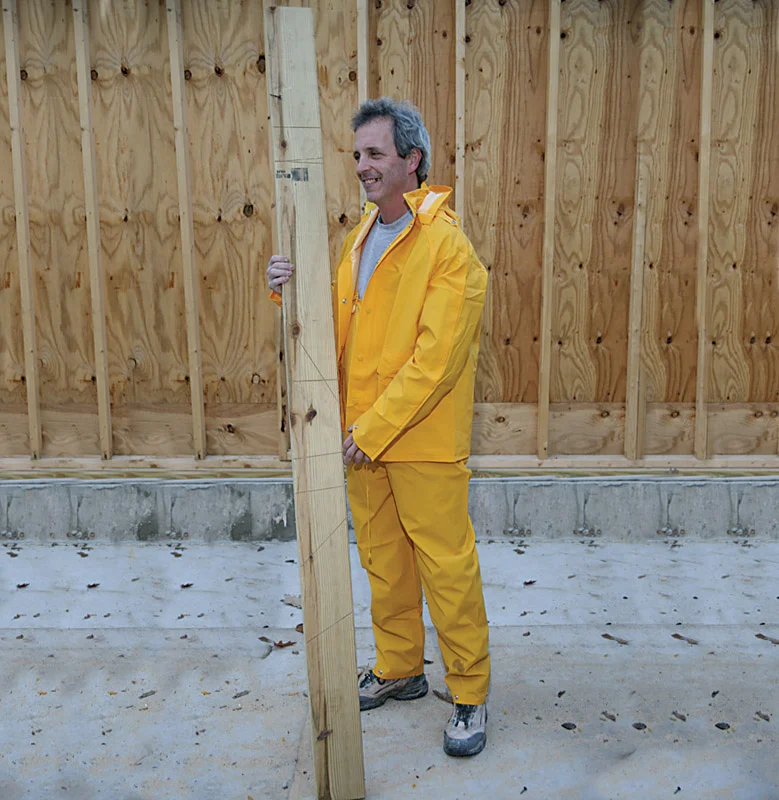 61314-CM 3-Piece Rainsuit, XL, Vinyl, Yellow, Snap, Zip, Hooded