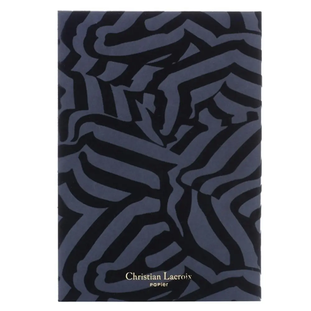 Christian Lacroix B5 Riviera Workbook Notebook Writing Stationery Black Flock - Office