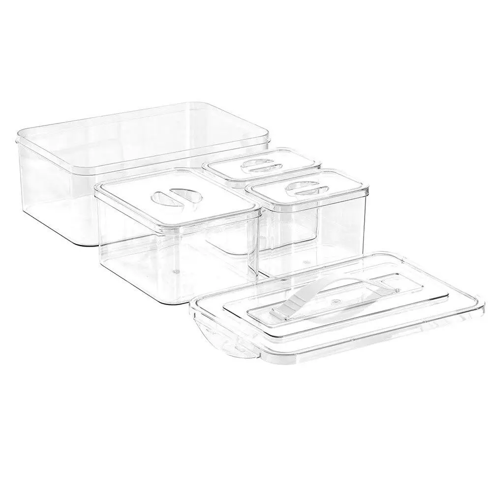 4pc Boxsweden 1L/2.15L/5.4L Crystal Storage Container Bathroom Organiser Set - Home & Garden