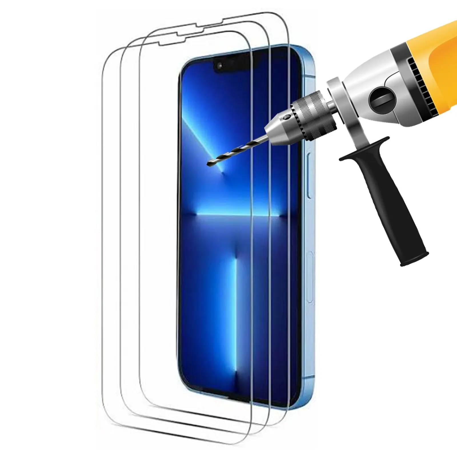 3pcs Tempered Glass Screen Protector Guard for Apple iPhone 13 Pro Max Front Bulk - Electronics