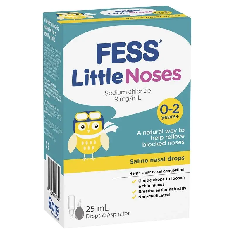 Fess Little Noses Saline Nose Drops +Aspirator 25ml - Health