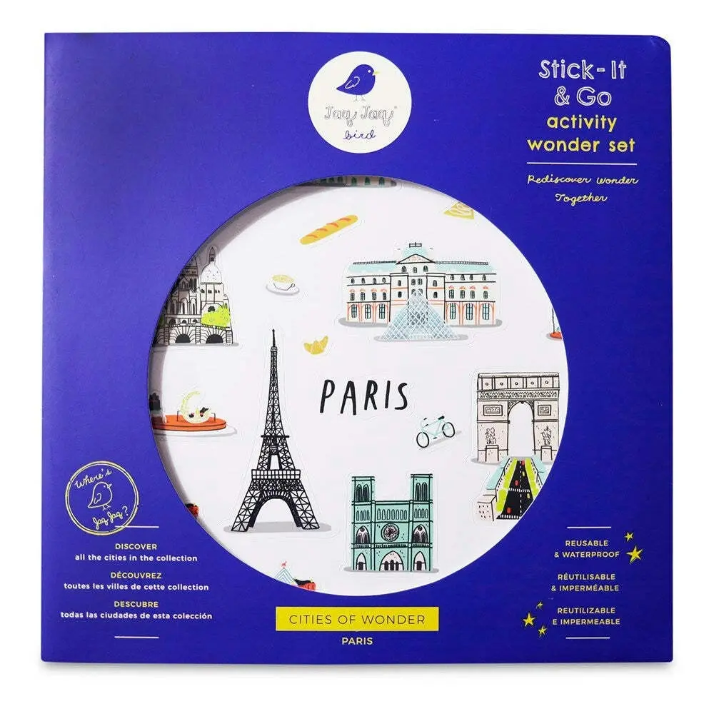 Jaq Jaq Bird Cities of Wonder Stick It & Go Activity Set Paris Kids Art 3y+ - Hobbies