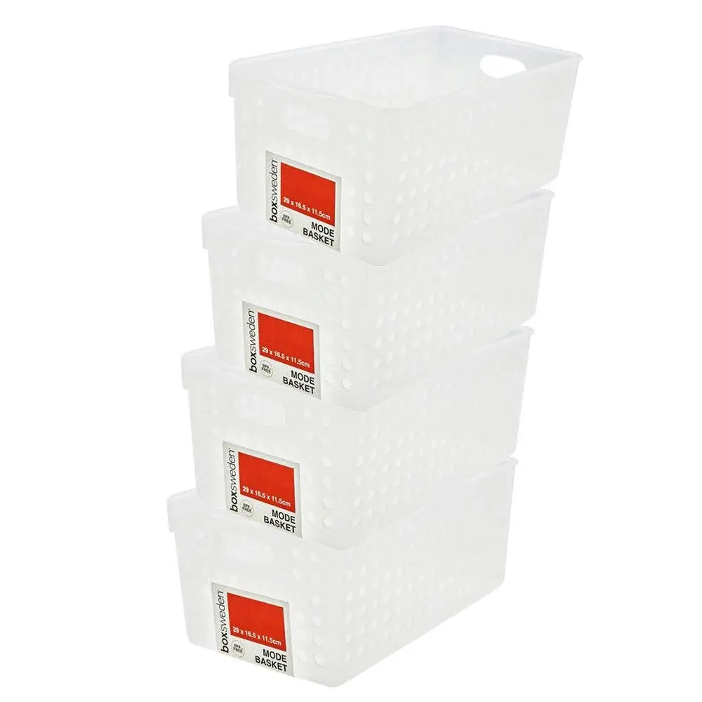 4PK Boxsweden Mode Basket 29cm w/ Handle Cleaning Storage Organiser Container - Home & Garden