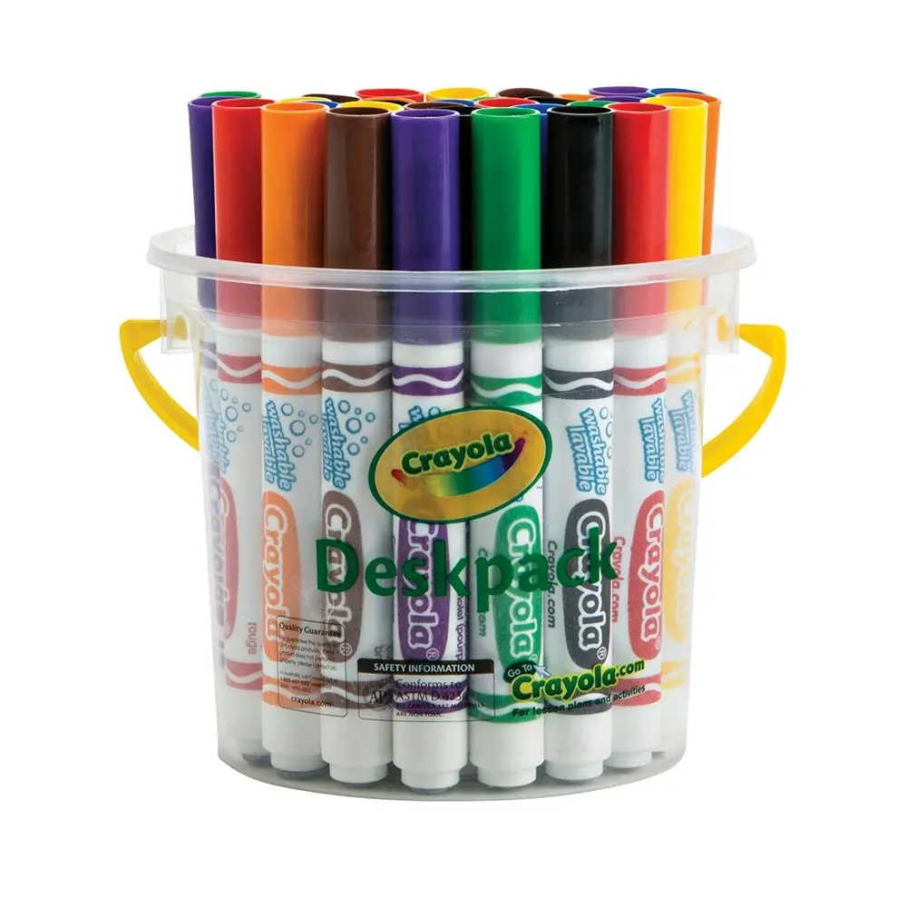 32pc Crayola Kids/Childrens Creative Art Classic Washable Marker Deskpack 36m+ - Hobbies