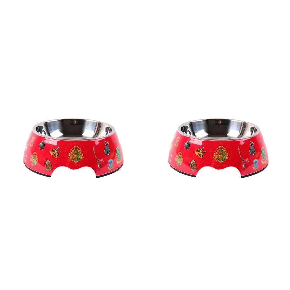 2x Harry Potter Dog Bowl Pet/Animal Puppy Feeder Water/Food Container 20cm Red - Pets