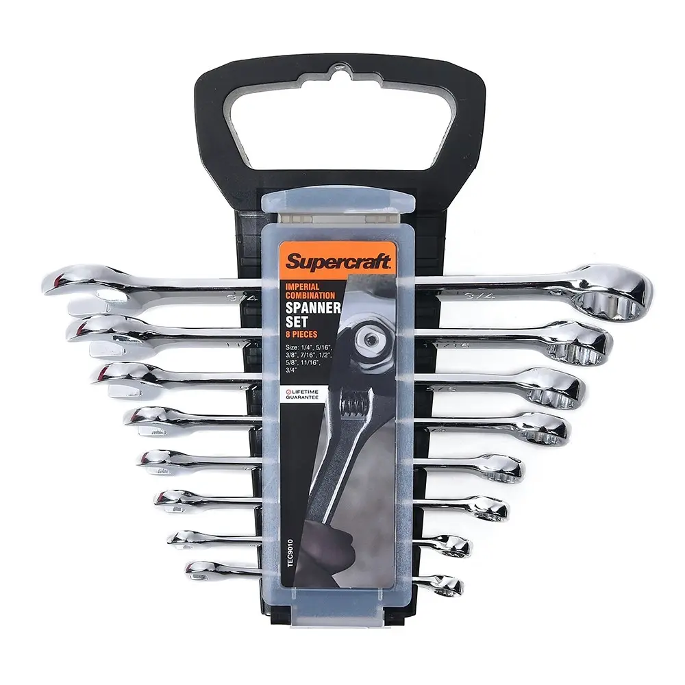 8pc Supercraft Spanner Durable Combination Imperial Home/Garage Tool Set - Hardware