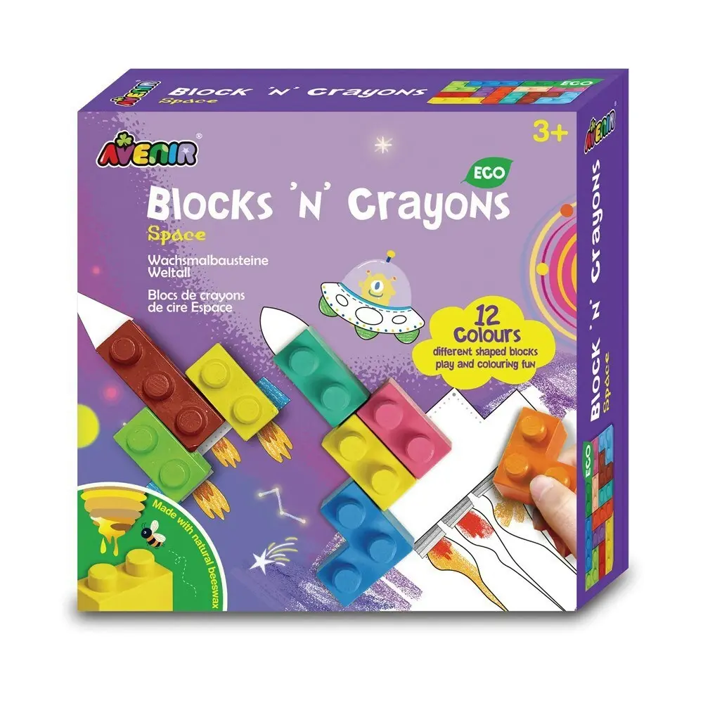 Avenir Blocks'n'Crayons Space Creative Arts/Colors Kids/Toddler Activity 3y+ - Hobbies