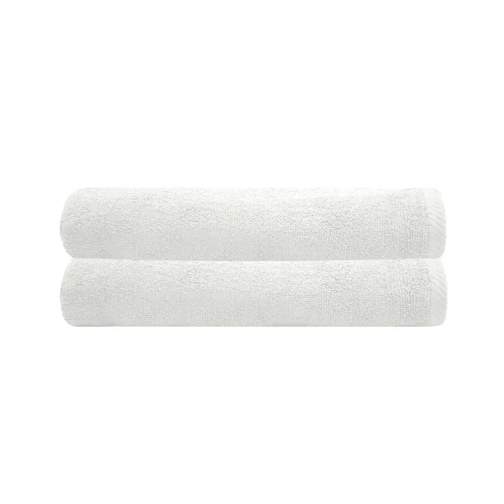 2pc Bambury Commercial Chateau 68x137cm Soft Cotton Shower/Bath Towel White - Home & Garden