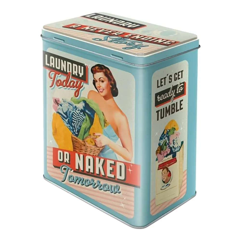 Nostalgic Art 14x20cm Storage Metal Box Large Laundry Today Home/Laundry Decor - Home & Garden
