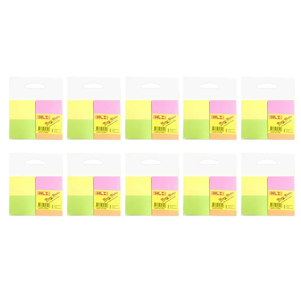 40pc Neon Multicoloured 100 Sheets Self Stick Notes/Adhesive Removable 3.5 x 5cm - Office