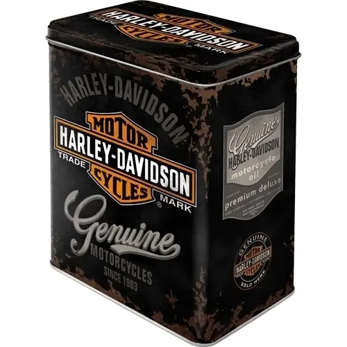 Nostalgic Art 20cm/3L Tin Box Storage Harley Davidson Canister Organiser Large - Home & Garden