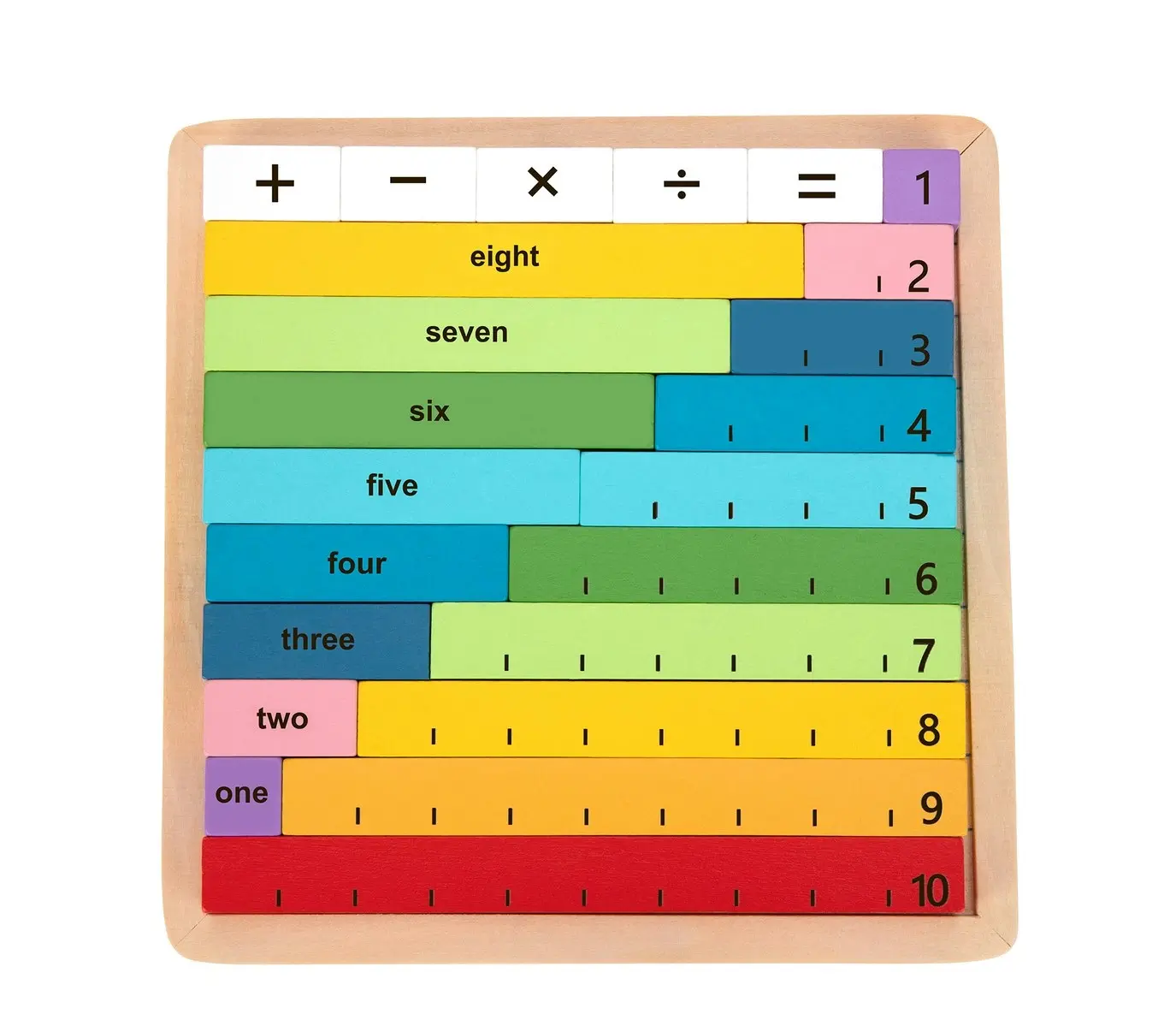 Tooky Toy Maths Learning Rods Counting/Educational Game Board Kids/Toddler 3+ - Toys & Games