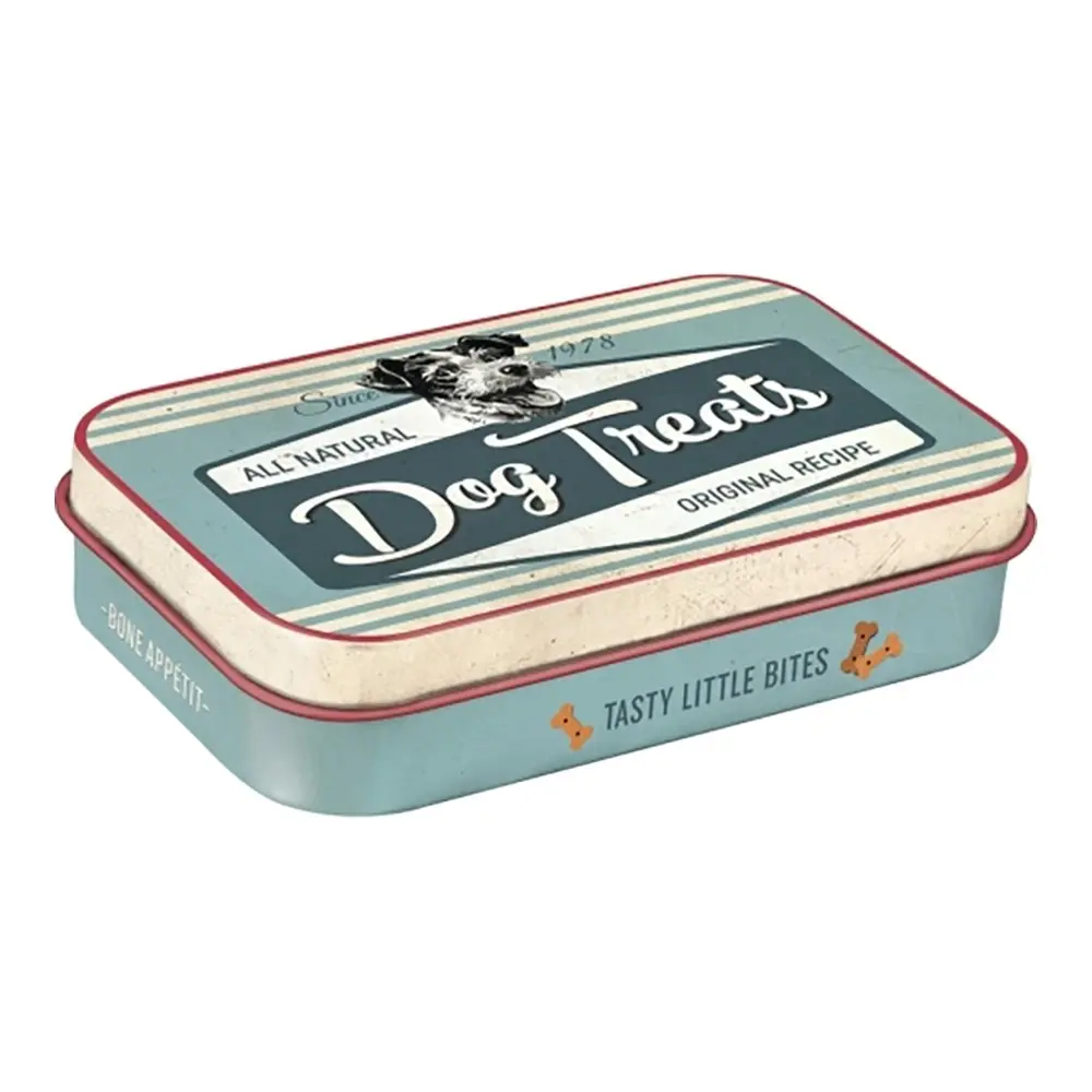 Nostalgic Art Pet/Dog Treats Storage Metal Tin Box Dog Treats Blue 9.5x6x2cm - Home & Garden
