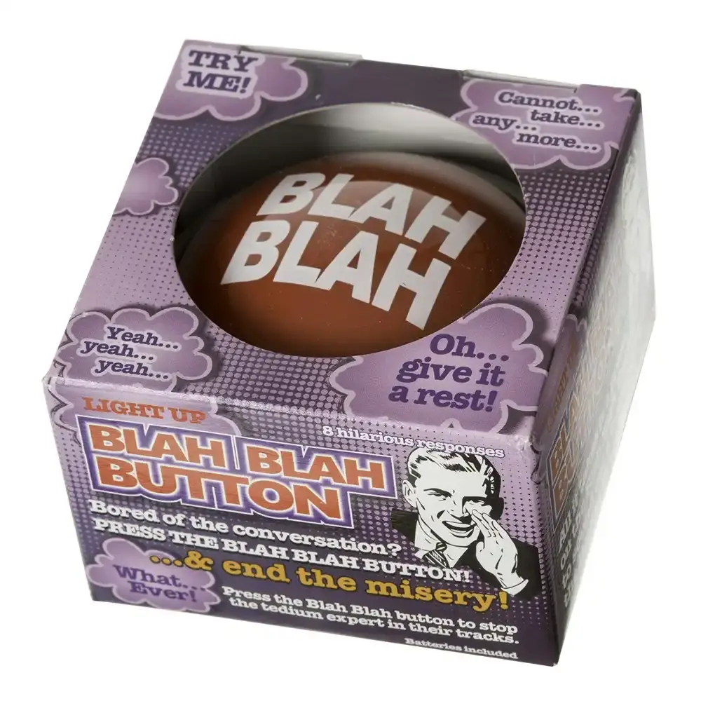 Funtime 8cm Blah Blah Button Adult Prank/Joke Funny Gift Interactive Fun Toy - Hobbies