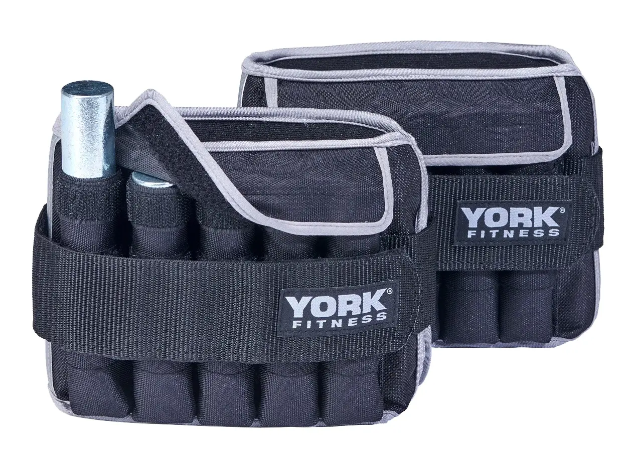 York Fitness Adjustable Ankle/Wrist weights 2 x 5KG - Sports & Outdoor