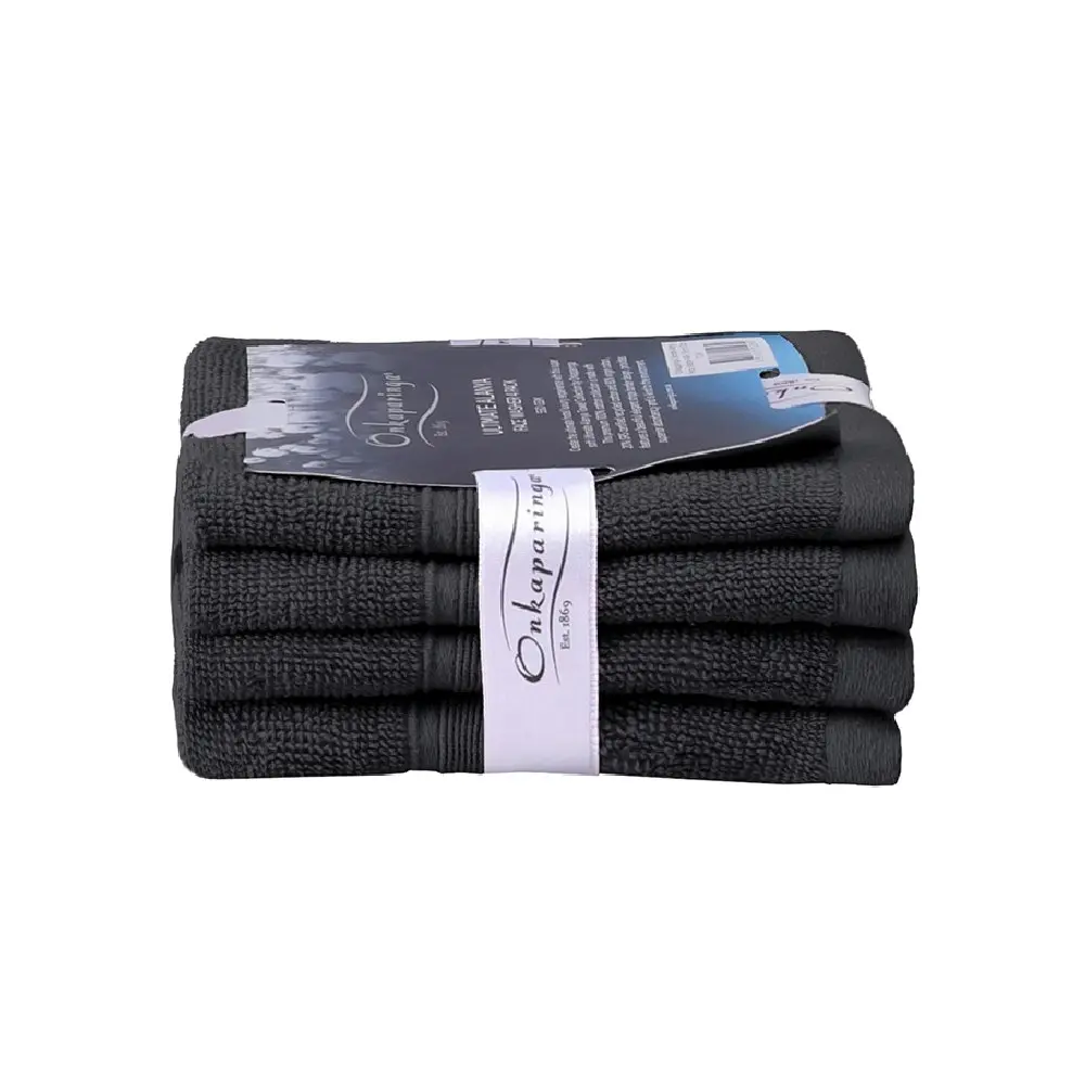 4PK Ultimate Alanya Cotton Face Washer/Towel 550Gsm Breathable Castlerock - Home & Garden