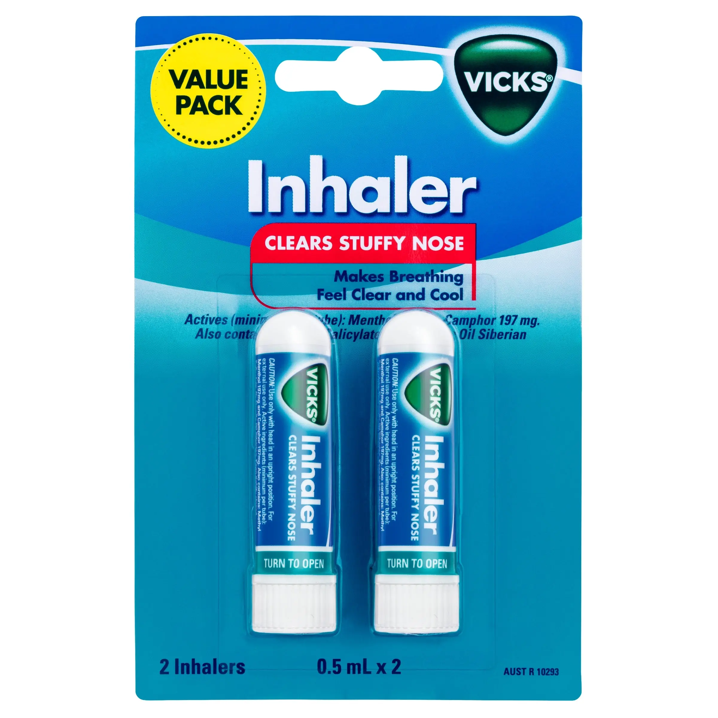 Vicks Inhaler Nasal Decongestant 2 Pack - Health